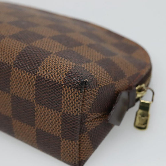 LOUIS VUITTON Damier Ebene Pochette Cosmetic PM Pouch N47516 LV Auth BD043