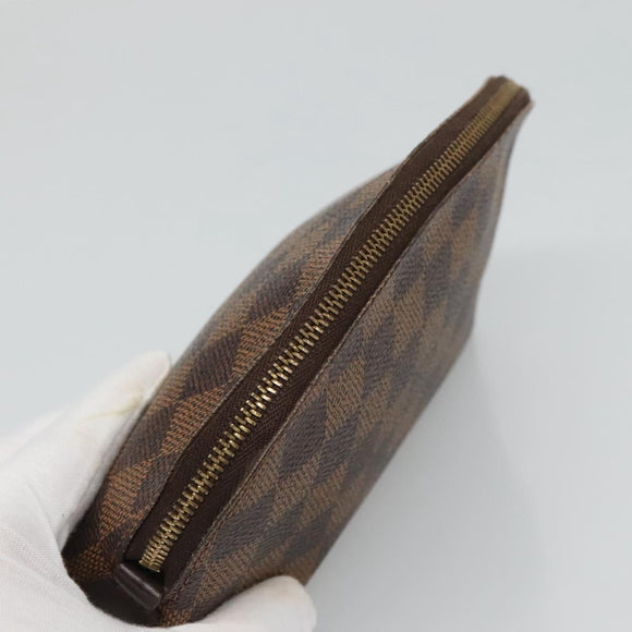 LOUIS VUITTON Damier Ebene Pochette Cosmetic PM Pouch N47516 LV Auth BD043