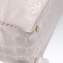 CHANEL New Travel Line Hand Bag Nylon Leather Pink White gold CC Auth BD049-15
