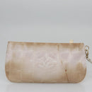 CHANEL New Travel Line Hand Bag Nylon Leather Pink White gold CC Auth BD049-25