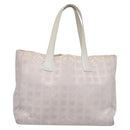 CHANEL New Travel Line Hand Bag Nylon Leather Pink White gold CC Auth BD049-2
