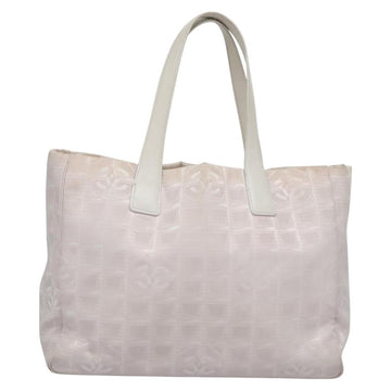 CHANEL New Travel Line Hand Bag Nylon Leather Pink White gold CC Auth BD049 - 0