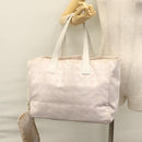 CHANEL New Travel Line Hand Bag Nylon Leather Pink White gold CC Auth BD049-34