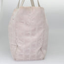 CHANEL New Travel Line Hand Bag Nylon Leather Pink White gold CC Auth BD049-3