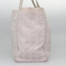CHANEL New Travel Line Hand Bag Nylon Leather Pink White gold CC Auth BD049-4