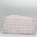 CHANEL New Travel Line Hand Bag Nylon Leather Pink White gold CC Auth BD049-5