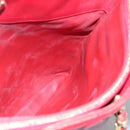 CHANEL Matelasse Hand Bag Lamb Skin Red Gold CC Auth BD051-18