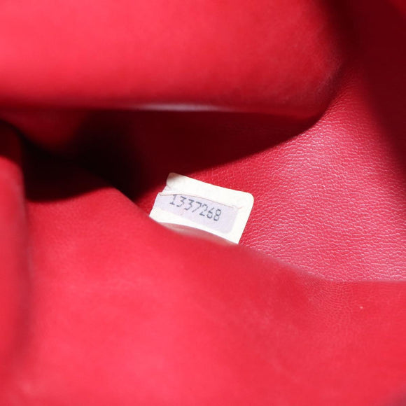 CHANEL Matelasse Hand Bag Lamb Skin Red Gold CC Auth BD051