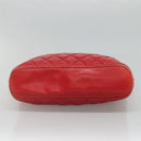 CHANEL Matelasse Hand Bag Lamb Skin Red Gold CC Auth BD051-9