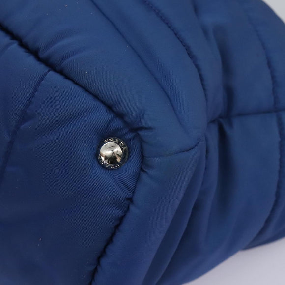 PRADA Hand Bag Nylon 2way Blue Silver Auth BD054