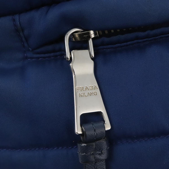PRADA Hand Bag Nylon 2way Blue Silver Auth BD054