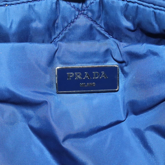 PRADA Hand Bag Nylon 2way Blue Silver Auth BD054