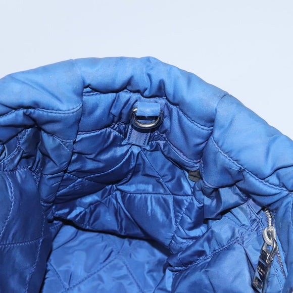 PRADA Hand Bag Nylon 2way Blue Silver Auth BD054