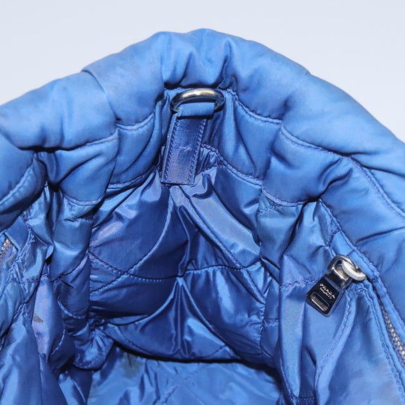 PRADA Hand Bag Nylon 2way Blue Silver Auth BD054