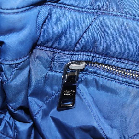 PRADA Hand Bag Nylon 2way Blue Silver Auth BD054