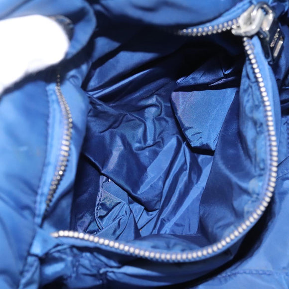 PRADA Hand Bag Nylon 2way Blue Silver Auth BD054