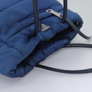PRADA Hand Bag Nylon 2way Blue Silver Auth BD054-6
