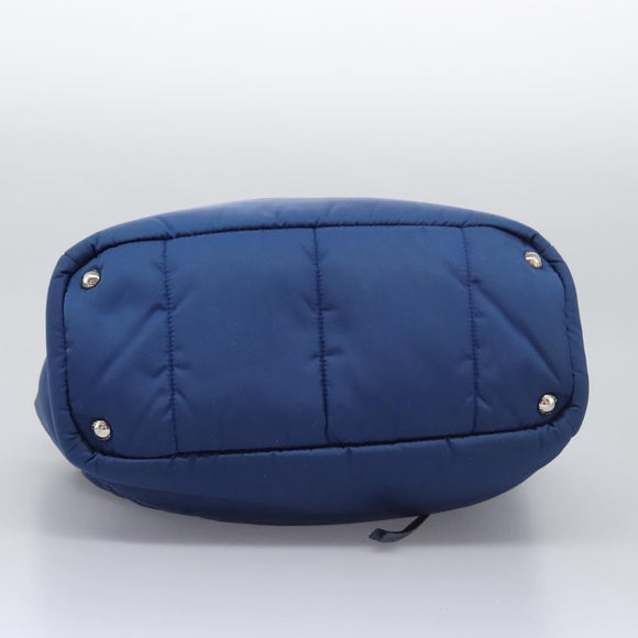 PRADA Hand Bag Nylon 2way Blue Silver Auth BD054