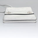 PRADA Chain Hand Bag Leather 2way Silver Auth BD055AV-5