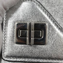 PRADA Chain Hand Bag Leather 2way Silver Auth BD055AV-20