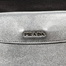 PRADA Chain Hand Bag Leather 2way Silver Auth BD055AV-22