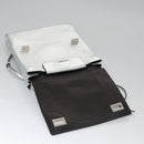 PRADA Chain Hand Bag Leather 2way Silver Auth BD055AV-23