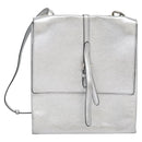 PRADA Chain Hand Bag Leather 2way Silver Auth BD055AV-2