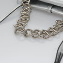 PRADA Chain Hand Bag Leather 2way Silver Auth BD055AV-7