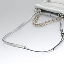 PRADA Chain Hand Bag Leather 2way Silver Auth BD055AV-8
