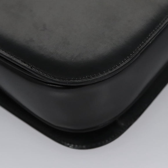 CELINE Hand Bag Leather Black Gold Auth BD058V