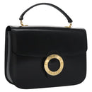 CELINE Hand Bag Leather Black Gold Auth BD058V-1