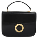 CELINE Hand Bag Leather Black Gold Auth BD058V-13