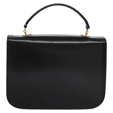 CELINE Hand Bag Leather Black Gold Auth BD058V - 0