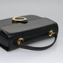 CELINE Hand Bag Leather Black Gold Auth BD058V-6