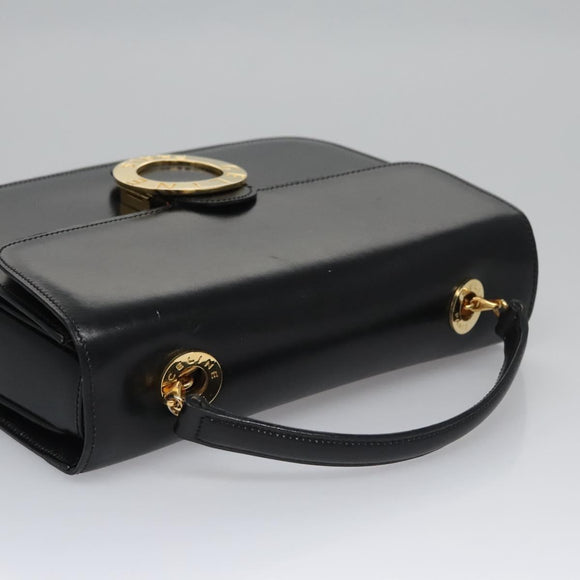 CELINE Hand Bag Leather Black Gold Auth BD058V