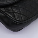 BALLY Chain Shoulder Bag Leather Black Gold Auth BD059-14