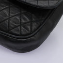 BALLY Chain Shoulder Bag Leather Black Gold Auth BD059-15