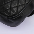 BALLY Chain Shoulder Bag Leather Black Gold Auth BD059-17