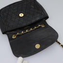 BALLY Chain Shoulder Bag Leather Black Gold Auth BD059-10