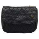 BALLY Chain Shoulder Bag Leather Black Gold Auth BD059-13