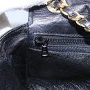 BALLY Chain Shoulder Bag Leather Black Gold Auth BD059-22