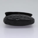 BALLY Chain Shoulder Bag Leather Black Gold Auth BD059-5