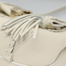 Chloe Fringe Hand Bag Leather 2way White Auth BD060AV-15
