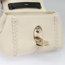 Chloe Fringe Hand Bag Leather 2way White Auth BD060AV-21