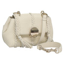 Chloe Fringe Hand Bag Leather 2way White Auth BD060AV-1