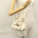 Chloe Fringe Hand Bag Leather 2way White Auth BD060AV-27