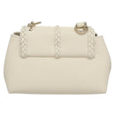 Chloe Fringe Hand Bag Leather 2way White Auth BD060AV-2