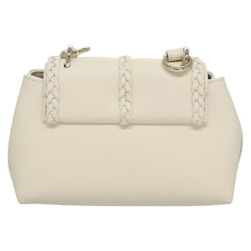 Chloe Fringe Hand Bag Leather 2way White Auth BD060AV - 0