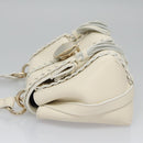Chloe Fringe Hand Bag Leather 2way White Auth BD060AV-4