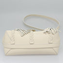 Chloe Fringe Hand Bag Leather 2way White Auth BD060AV-5